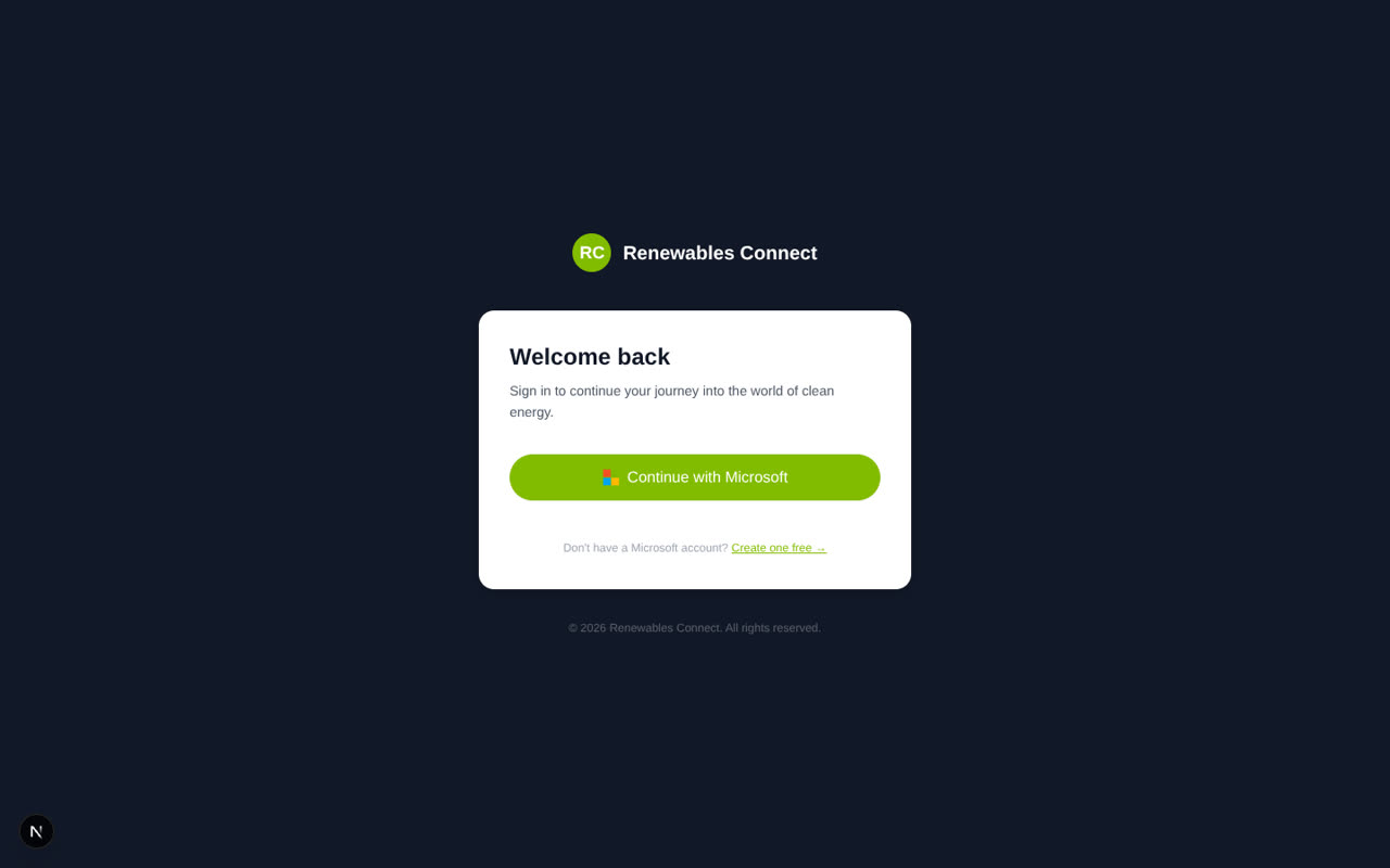 Sign-in — Microsoft Authentication via Azure AD B2C