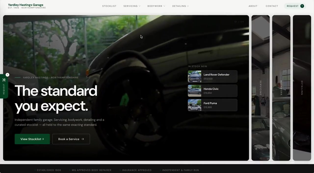 Yardley Hastings Garage — Website + Platform